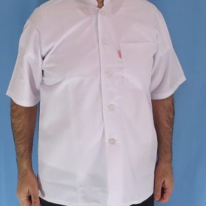 2 2 300x300 - پیراهن سفید یقه چرکتاب مردانه آستین کوتاه